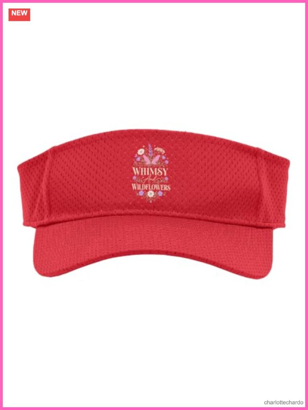 Fairy Wings Floral Garden Sun Visor Adjustable Polyester Mesh